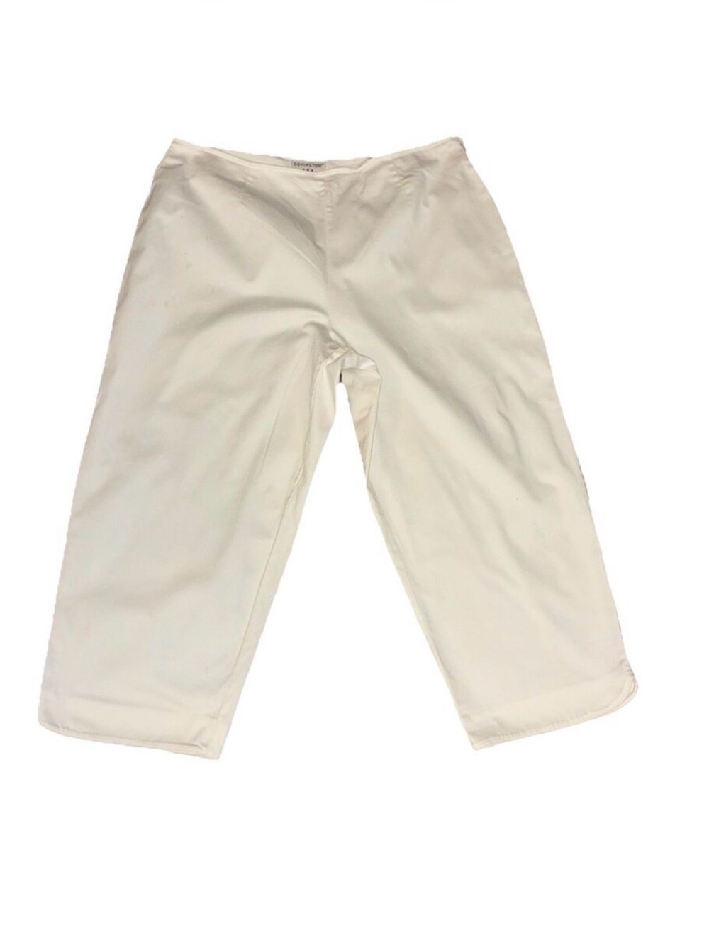 Vintage Covington Pants Womens White Capri Stretch Side Zip Casual Plus Size 18
